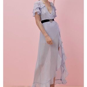 For Love & Lemons x Jaime King Baby Blue Wrap Dress LA Store Exclusive